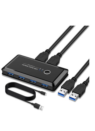 محدد مفتاح USB ، أجهزة الكمبيوتر Share 4 منافذ 2 محول محول طرفي Hub PC طابعة ماسح ضوئي لوحة مفاتيح وماوس مع مفتاح زر واحد وكابلان USB 3.0 - pzsku/Z19553DEAB8FF926699BBZ/45/_/1660898139/fbf7f9f7-9a5b-4855-a0ca-cb86af7cd760