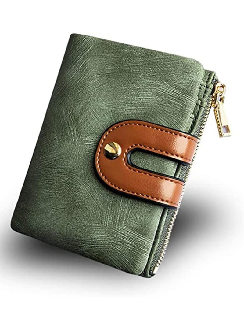 KASTWAVE Wallet, Women's Rfid Small Bifold Leather Wallet Ladies Mini Zipper Coin Purse id card Pocket, Slim Compact Thin - Image 1