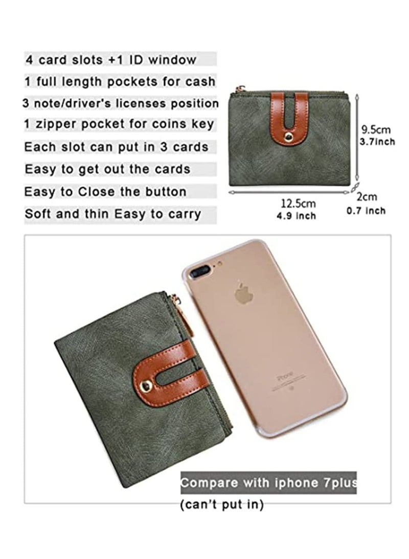 KASTWAVE Wallet, Women's Rfid Small Bifold Leather Wallet Ladies Mini Zipper Coin Purse id card Pocket, Slim Compact Thin - Image 3