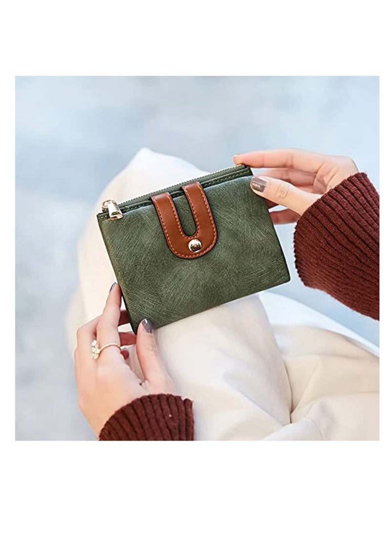 KASTWAVE Wallet, Women's Rfid Small Bifold Leather Wallet Ladies Mini Zipper Coin Purse id card Pocket, Slim Compact Thin - Image 4