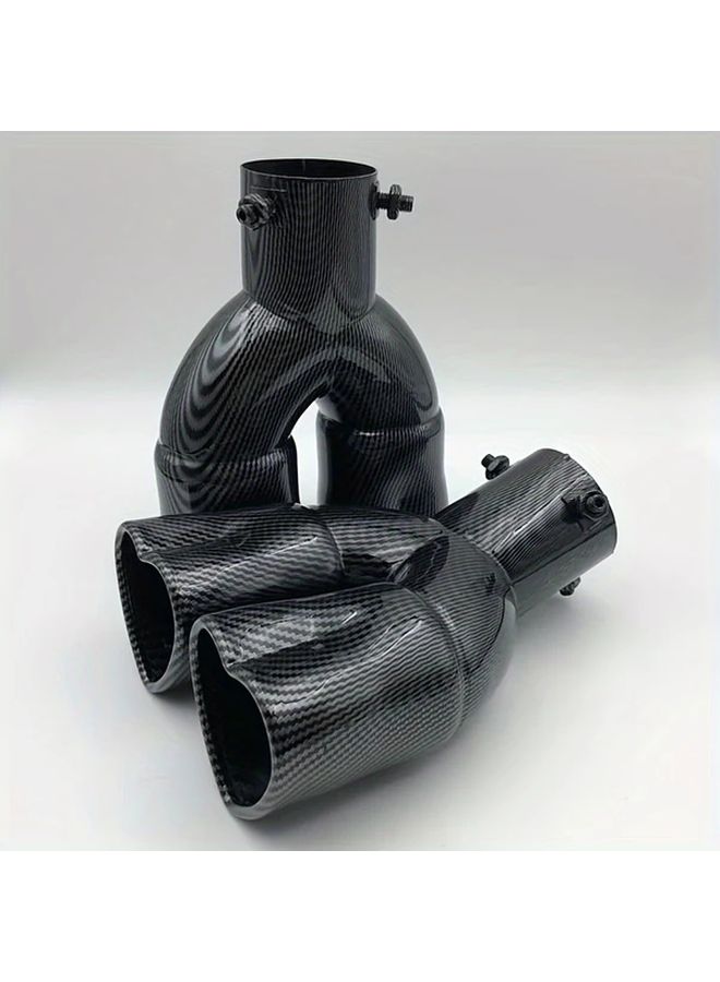 Automotive Dual Outlet Exhaust Pipe Stainless Steel Red Heart Shaped Rear Nozzle Tailpipe Bend - Image 5