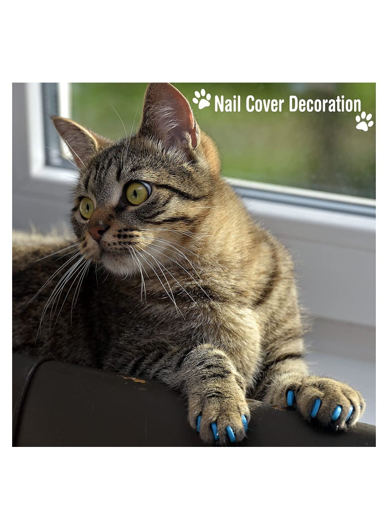 9 Pieces Anti Bite and Anti Scratch Cat Grooming Bag set turquoise - Image 5