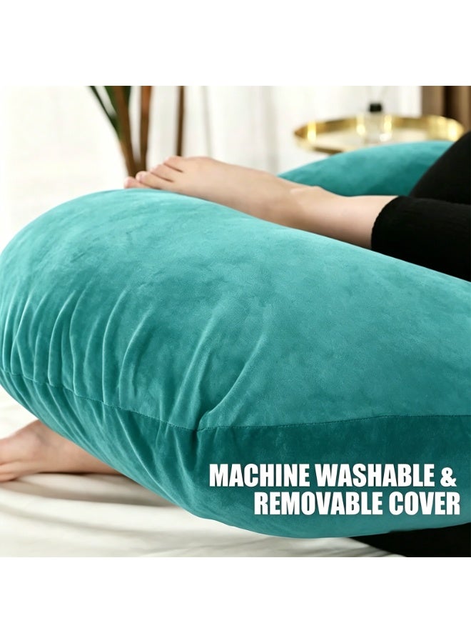 VTERLY Pregnancy Pillows, 180cm Long Maternity Pillows with Removable Bean Velvet Cover, U-Shape Full Body Pillow, Pregnancy Pillows for Sleeping, Body Pillows for Adults, Maternity Pillow - Image 4