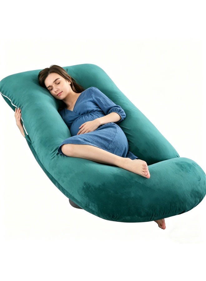 VTERLY Pregnancy Pillows, 180cm Long Maternity Pillows with Removable Bean Velvet Cover, U-Shape Full Body Pillow, Pregnancy Pillows for Sleeping, Body Pillows for Adults, Maternity Pillow - Image 1