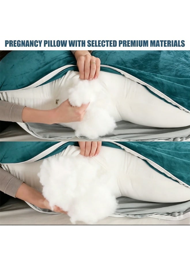 VTERLY Pregnancy Pillows, 180cm Long Maternity Pillows with Removable Bean Velvet Cover, U-Shape Full Body Pillow, Pregnancy Pillows for Sleeping, Body Pillows for Adults, Maternity Pillow - Image 3
