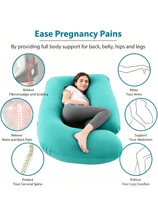 VTERLY Pregnancy Pillows, 180cm Long Maternity Pillows with Removable Bean Velvet Cover, U-Shape Full Body Pillow, Pregnancy Pillows for Sleeping, Body Pillows for Adults, Maternity Pillow - Image 5