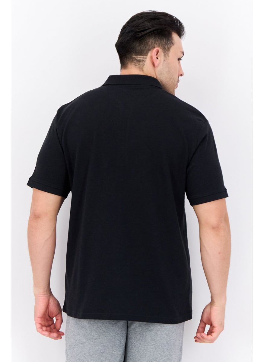 CROSSHATCH Men Regular Fit Embroidered Short Sleeves Polo, Black  - Image 3