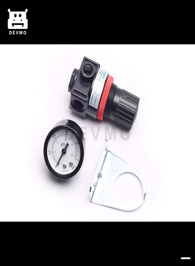 DEVMO Air Control Compressor Pressure Gauge Relief Regulating Regulator Valve AR2000 Aluminum Alloy with Gauge - Image 2
