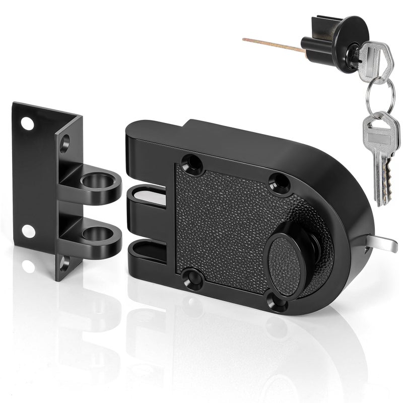 CEYMIO Jimmy Proof Deadbolt Lock - Heavy Duty Single Cylinder Keyed Entry Deadbolt, Anti-Pry & Anti-Kick Security Door Lock for Exterior/Entry/Front Doors, Matte Black Finish - Image 1