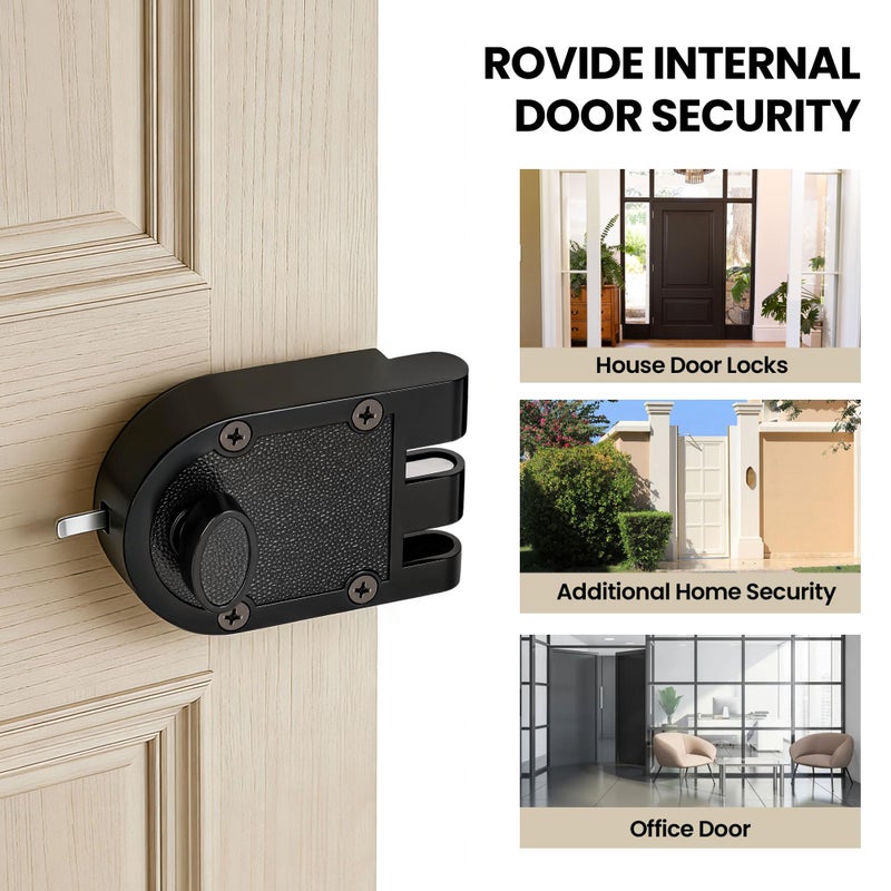 CEYMIO Jimmy Proof Deadbolt Lock - Heavy Duty Single Cylinder Keyed Entry Deadbolt, Anti-Pry & Anti-Kick Security Door Lock for Exterior/Entry/Front Doors, Matte Black Finish - Image 5