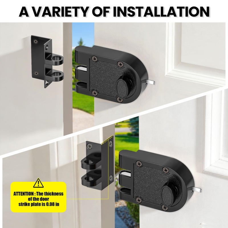 CEYMIO Jimmy Proof Deadbolt Lock - Heavy Duty Single Cylinder Keyed Entry Deadbolt, Anti-Pry & Anti-Kick Security Door Lock for Exterior/Entry/Front Doors, Matte Black Finish - Image 4