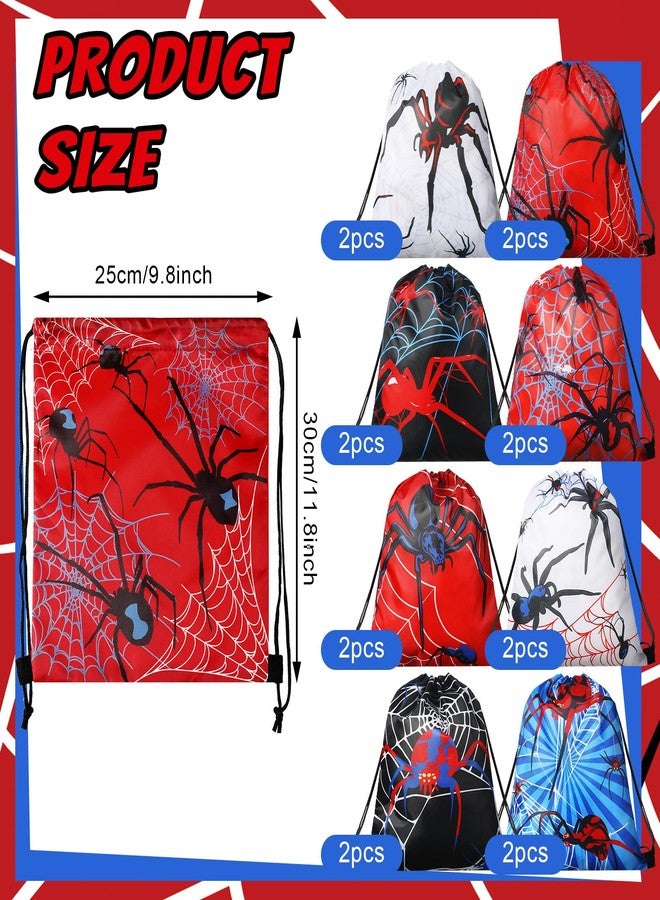 Lothee 24 Pcs Spider Web Drawstring Bags Birthday Party Decoration Goodie Bag Backpack for Birthday Party Supplies (Spider Style) - Image 3