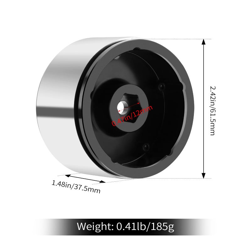 DashRC 2.2 Beadlock Wheel Rims, Offset -9mm Aluminum Vintage Heavy Beadlock Wheel Hub for TRX4 SCX10 VS4-10 Gen8 1/10 RC Crawler Upgrades, 4 PCS - Image 3