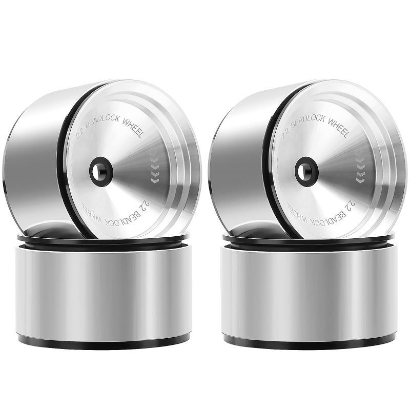 DashRC 2.2 Beadlock Wheel Rims, Offset -9mm Aluminum Vintage Heavy Beadlock Wheel Hub for TRX4 SCX10 VS4-10 Gen8 1/10 RC Crawler Upgrades, 4 PCS - Image 1