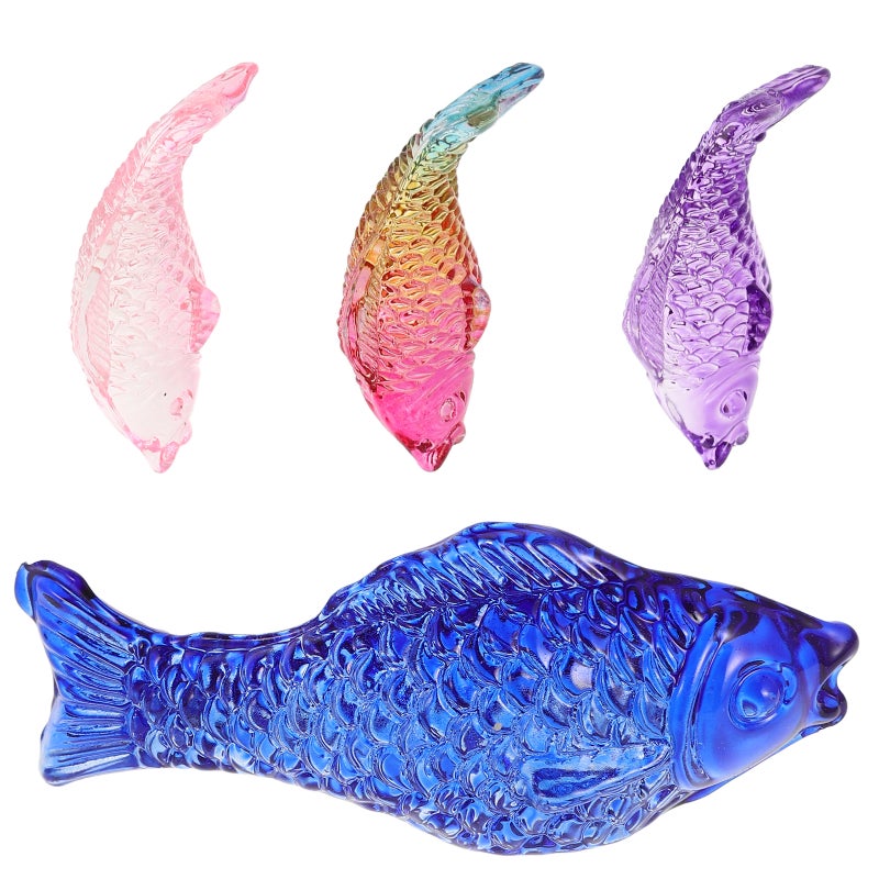 4pcs Glass Fish Figurines Adorable Art Pieces Home Decor Delicate Small Fish Model Tabletop Decoration Kids Party Ornament Party Favors - Image 5