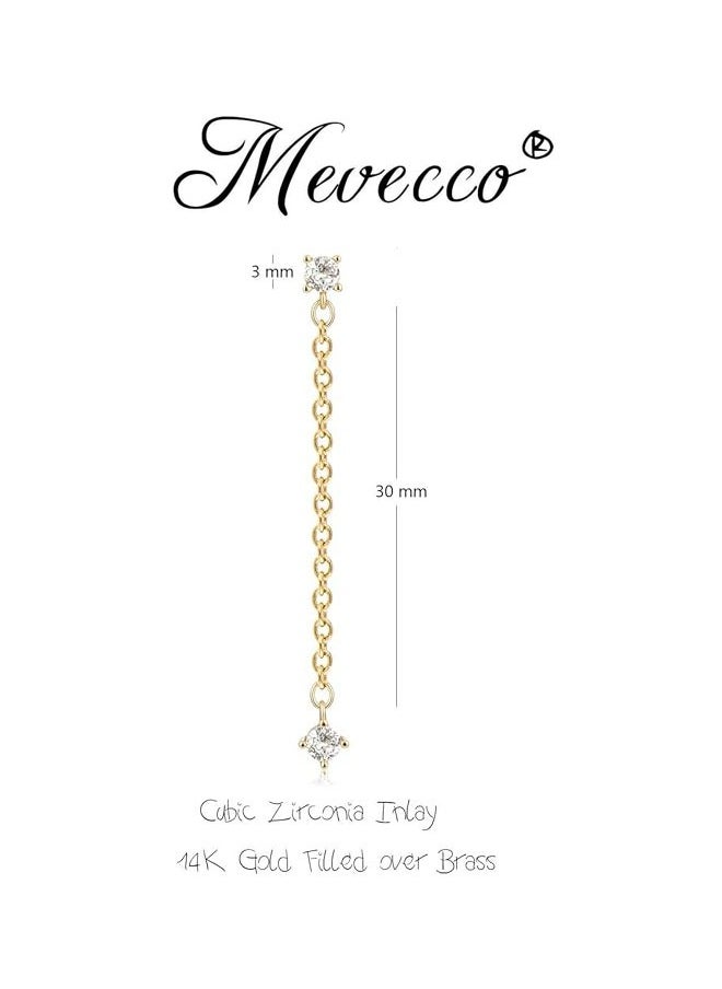 Mevecco Women Earrings Gold Stud 14K Gold Filled Small Simple Handmade Hypoallergenic Everyday Jewelry  - Image 4