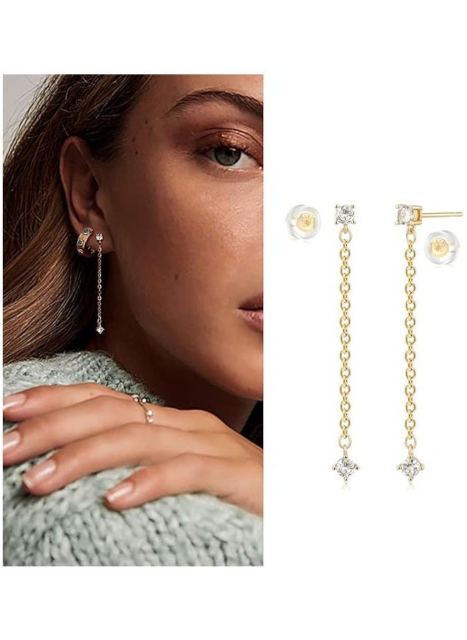Mevecco Women Earrings Gold Stud 14K Gold Filled Small Simple Handmade Hypoallergenic Everyday Jewelry  - Image 3