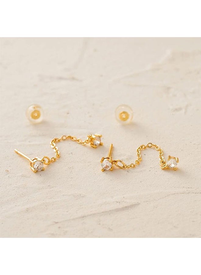 Mevecco Women Earrings Gold Stud 14K Gold Filled Small Simple Handmade Hypoallergenic Everyday Jewelry  - Image 5