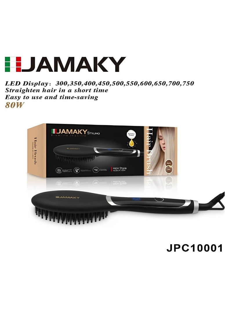JAMAKY Italy Hair straightening brush, 80 watts , 750 degrees, JPC10001 , with Italian technology 