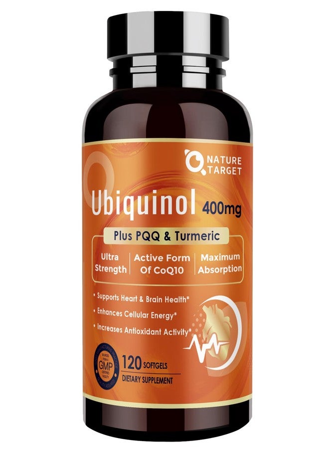NATURE TARGET Ubiquinol CoQ10 400mg softgels with PQQ & Turmeric, High Absorption Coenzyme Q10 Supplement with ALA & Black Pepper, Antioxidant for Heart & Brain Health, Energy Production, 120 Count - Image 1