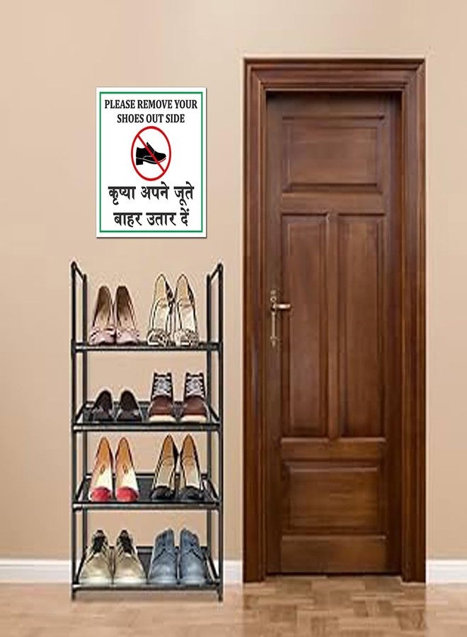 DREAM DECORATION Please Remove your shoes Out Side Notice Sticker Sign Sticker for Office, Home, Industry, Public Places, Hospital (12x12 Inch) - Image 3