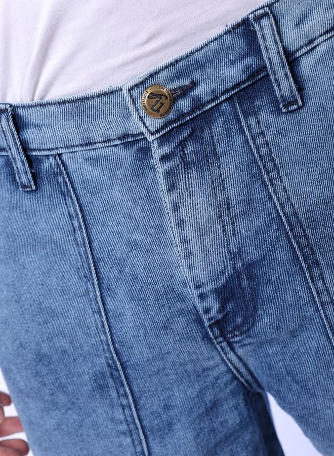 ذا انديان كراج كو Men Baggy Placement Print Mid-Rise Stretchable Jeans