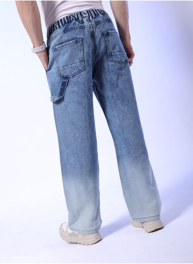 The Indian Garage Co Men Baggy Placement Print Mid-Rise Stretchable Jeans  - Image 2
