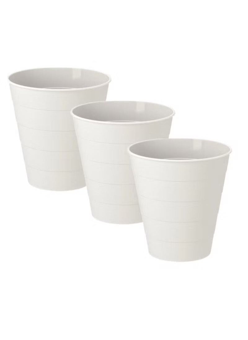 Generic 3 pieces of white plastic wastebasket  - Image 1