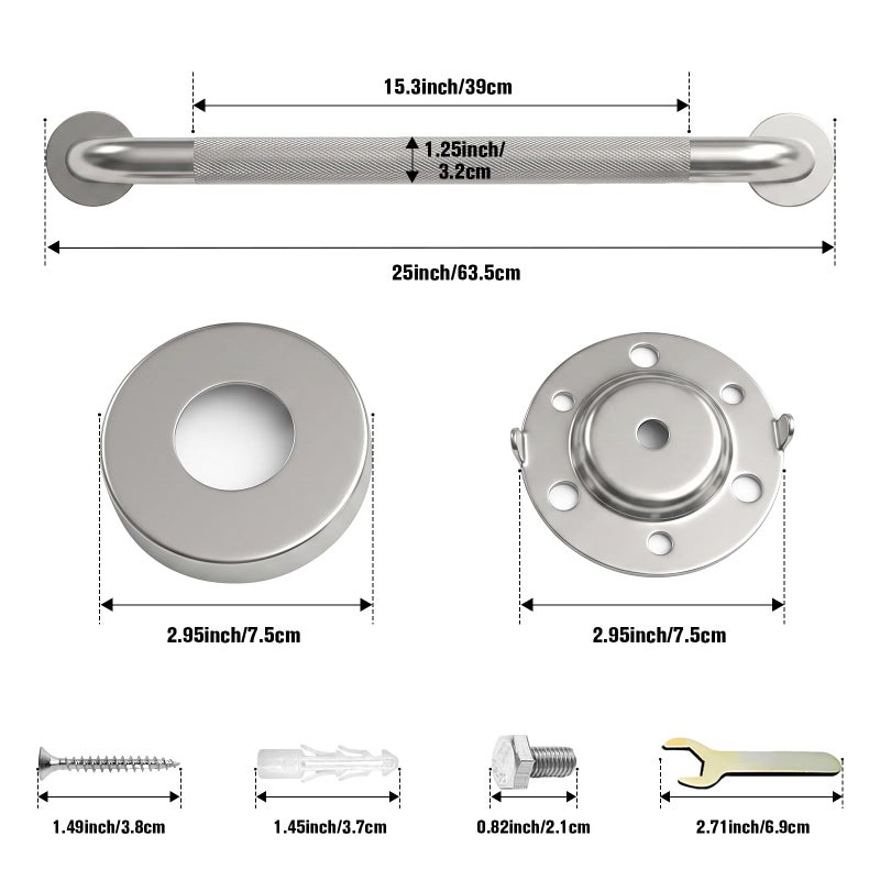 IJDD Grab Bars for Shower 24 Inch Bathroom Safety Bars for Seniors - Image 2