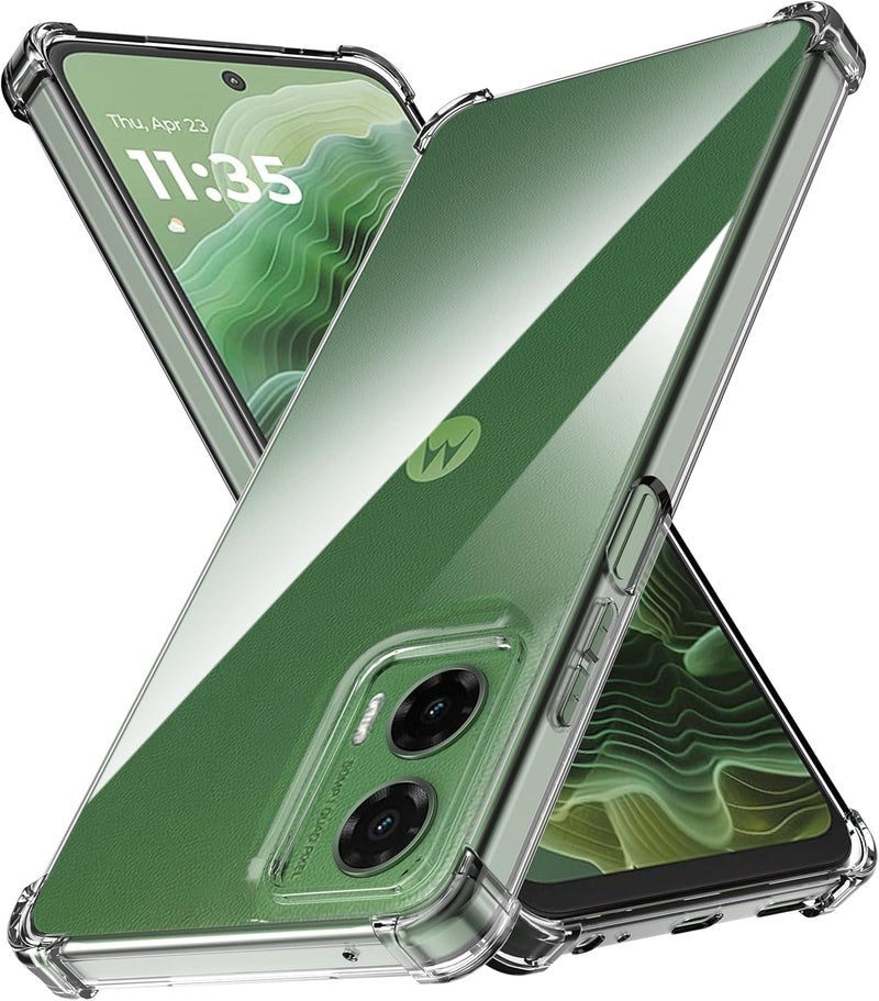 REALCASE Silicone Moto G35 5G Back Cover Case, Scratch Resistant Protective Crystal Clear Transparent Shock Proof Bumper Back Cover Case for Moto G35 5G - Image 1