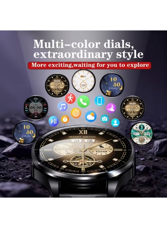 رولستيمي ساعة ذكية بلوتوث مع سماعة رأس ، ساعة يمكن ارتداؤها ، شاشة تعمل باللمس بالكامل مقاس 1.43 بوصة ، افتح الغطاء لأخذ سماعة الرأس ، مراقبة النوم لممارسة اللياقة البدنية ، الرياضة مقاومة للماء ، ساعة ذكية يمكن ارتداؤها 2 في 1 - Image 2