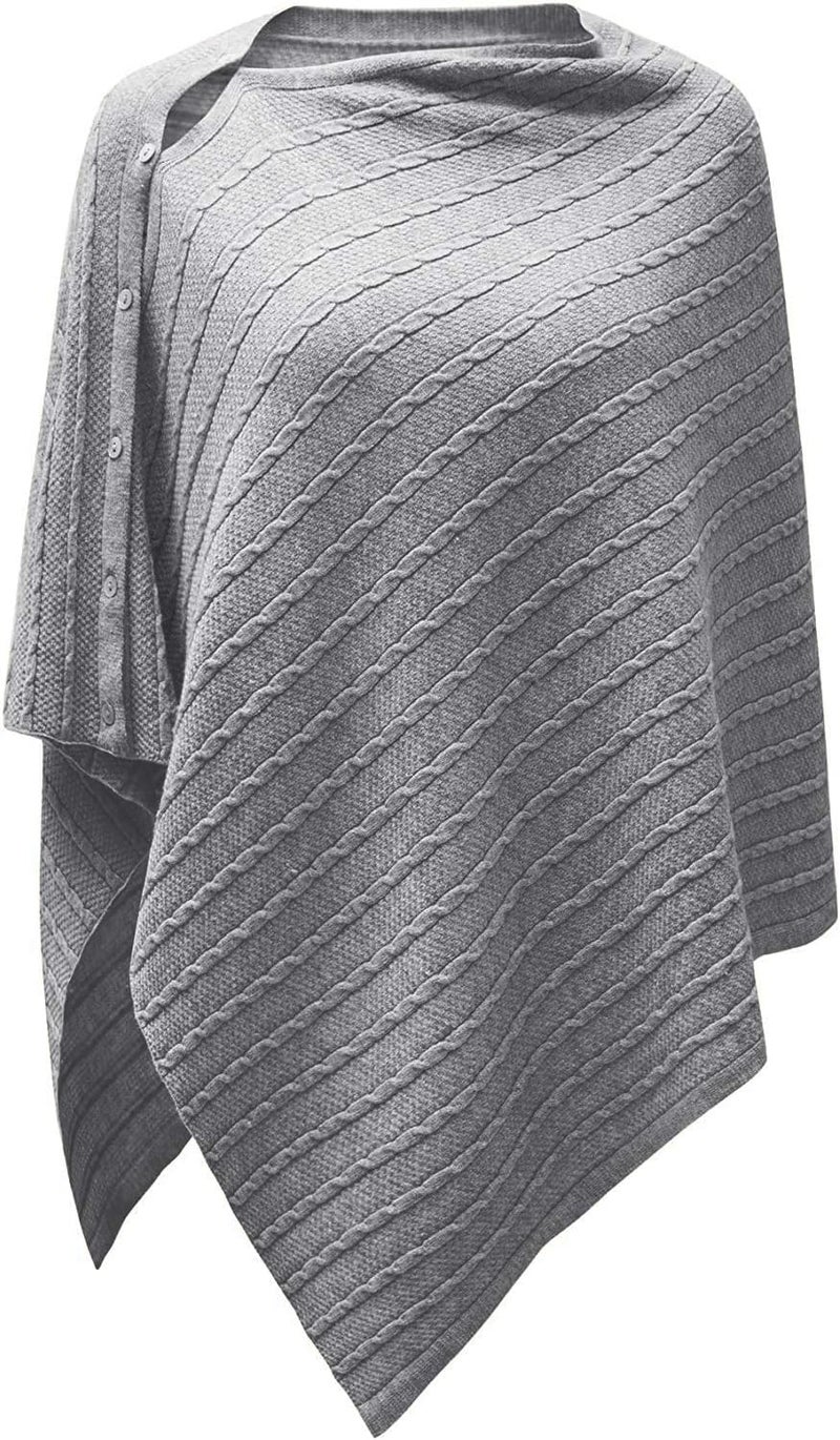 Puli Women's Versatile Knitted Shawls Scarf Poncho Sweater with Buttons Lightweight Spring Summer Fall Wraps - Image 1