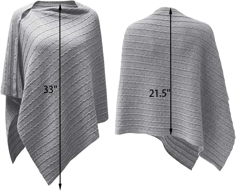 Puli Women's Versatile Knitted Shawls Scarf Poncho Sweater with Buttons Lightweight Spring Summer Fall Wraps - Image 5