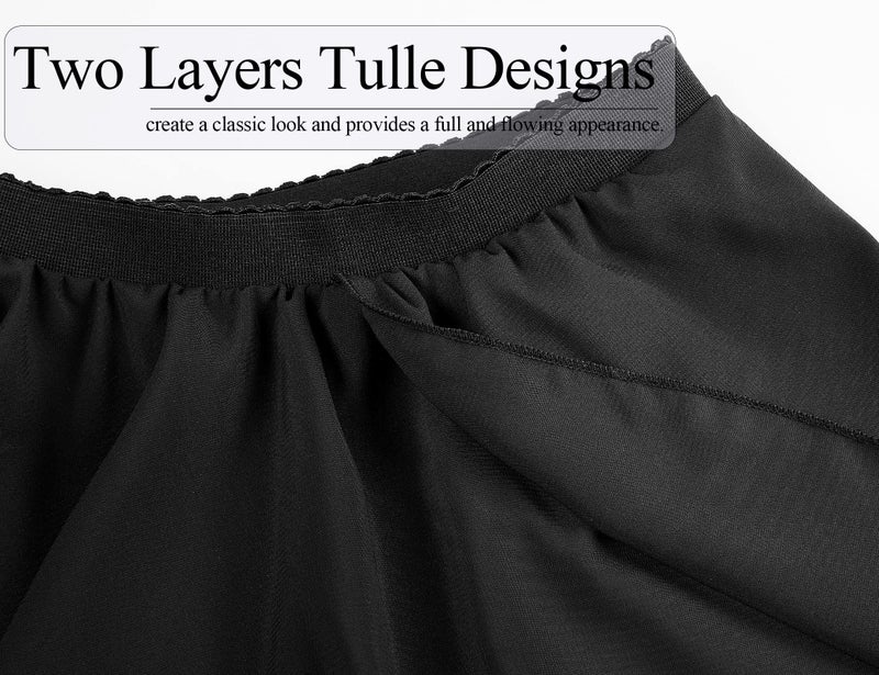 Nokecina Ballet Skirts for Girls Size 5-6 Years Old Black Pink Elasticity Dresses Sheer 2 Pack Adorable Dancewear Training Dancing - Image 4