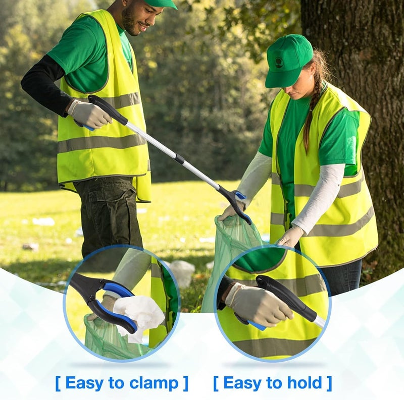 BEANPRECOY 80 cm Long Trash & Garbage Picker Grabber, Lightweight Aluminium & Rustproof, Litter Pick Up Stick, Trash Tong, Reaching Assist Tool, Reacher Tool for Elderly, Garden Nabber, Arm Extension (blue) - Image 4