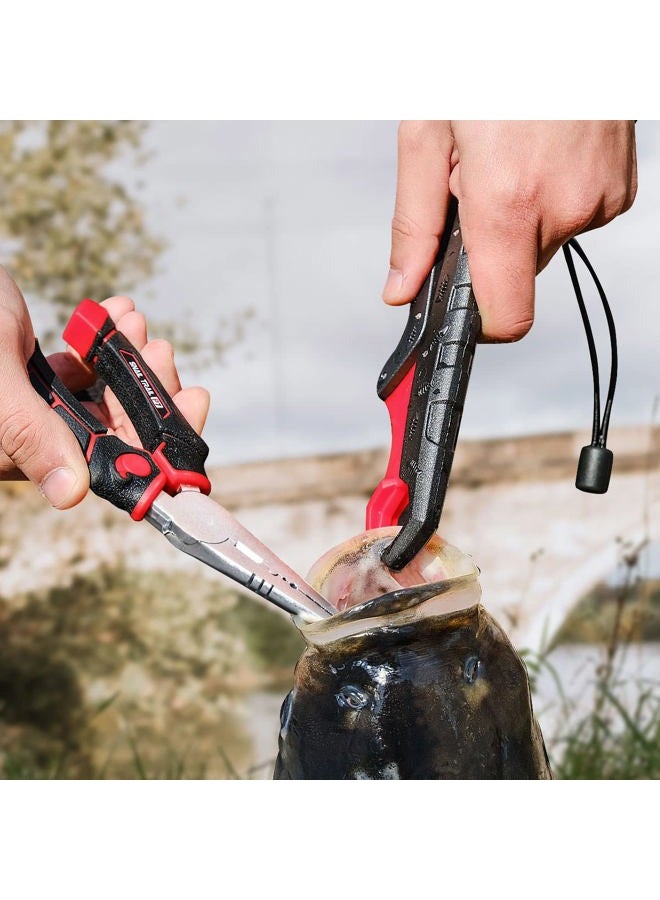 SNAIL TRAIL 7'' Split Ring Saltwater Fishing Pliers with 7'' Floating Fish Gripper, Hook Remover Gear with Sheath & Lanyard, Ice Fishing Accessories, Catfish Tackle Equipment (Pliers & Gripper) - Image 2