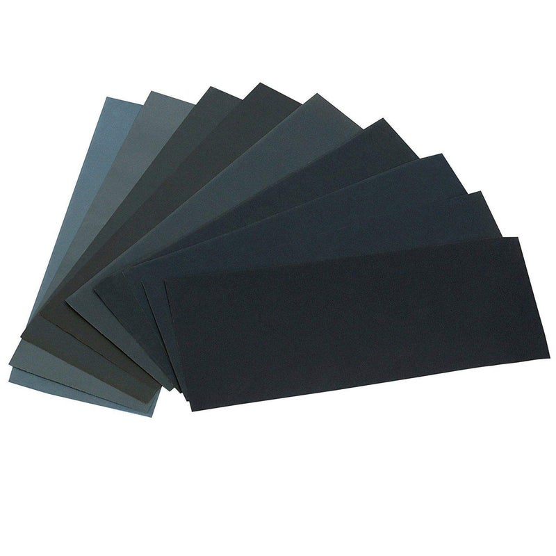 HSYMQ 24PCS Sand Paper Variety Pack Sandpaper 12 Grits Assorted for Wood Metal Sanding, Wet Dry Sandpaper 120/150/180/240/320/400/600/800/1000/1500/2500/3000 Grit - Image 1