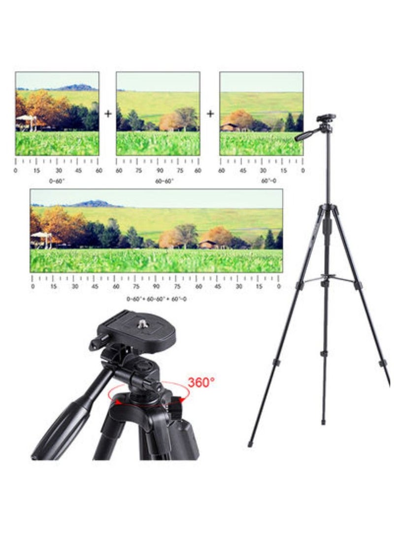 يونجتنج VCT 5208 حامل ثلاثي محمول مع مصراع عن بعد أسود - Image 5