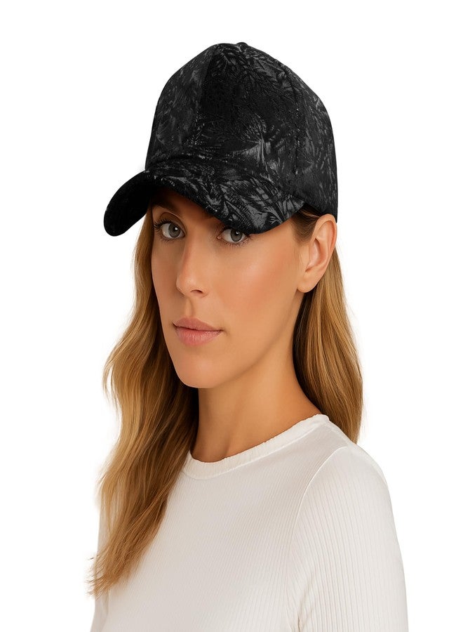 VRITRAZ Stylish Sun Protection Baseball Caps for Girls and Womens, Summer caps, Sports caps for Girls with Adustable Strap (Color-Black) - Image 1