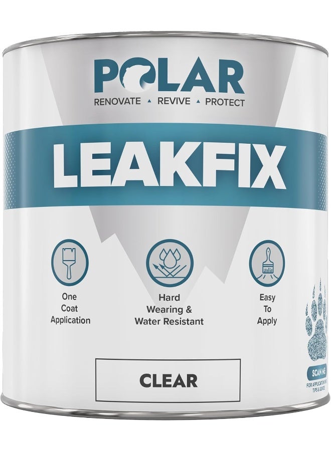 Polar Specialist Coatings Premium Leak Seal Clear Paint - 500ml - Instant Waterproof Roof Sealant - Ideal for Leaks, Cracks & Roof Repair - Concrete, Brick, Metal, Drainpipes & Gutters - Easy to Apply  - Image 1