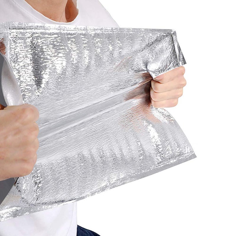Bevisun Reusable Insulation Thermal Bags 25 Pack 15 inch x 13 inch Large Insulated Bubble Bag Thermal Box Liners Metalized Box Liner for Cold and Hot Food - Image 3