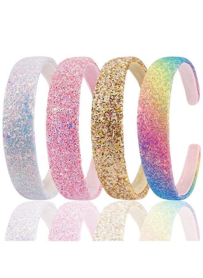 Vovii Glitter Headbands for Girls, Sparkly Sequin Headband Hairbands for Girls Headbands Non-slip, Cute Bling Headbands Hair Accessories For Toddler - Image 1