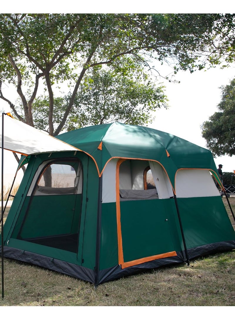 DubaiGallery Camping Family Tent 8-12 Person Double Layers Oversize 2 Rooms Thickened Rainproof Outdoor Family Camp Tour Equipment Hiking - Image 1