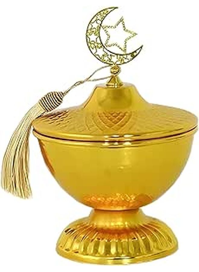 Gold Metal Storage Box Crescent Moon Star Design Ramadan Eid Party Favor 13 X 19 Cm - Image 1