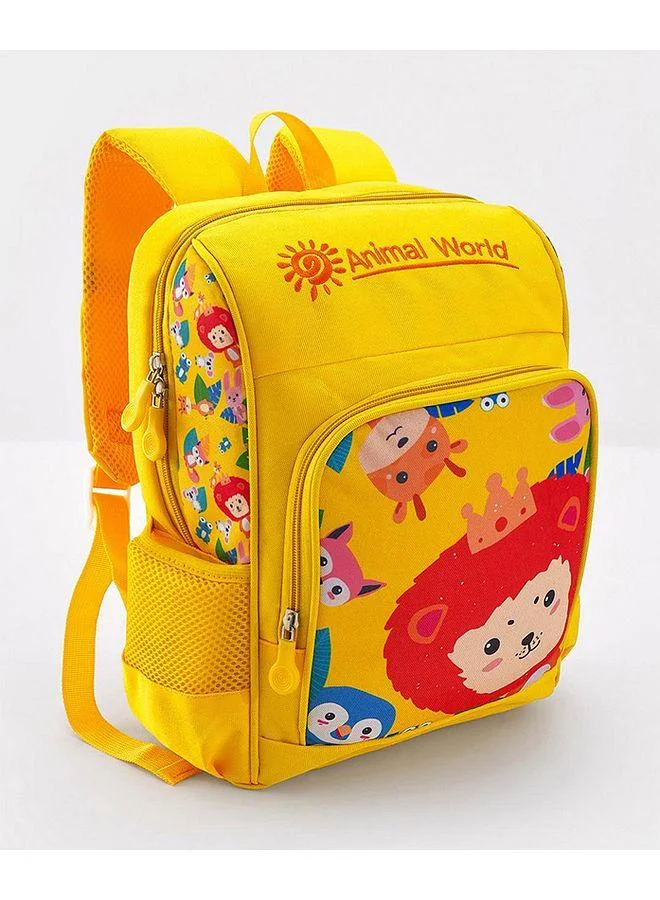 Bonfino Bonfino School Bag, Animal Themed, Dual Bottle Pockets, Chest Buckle Strap, 6 Years+, YYellow 鈥?14 Inches