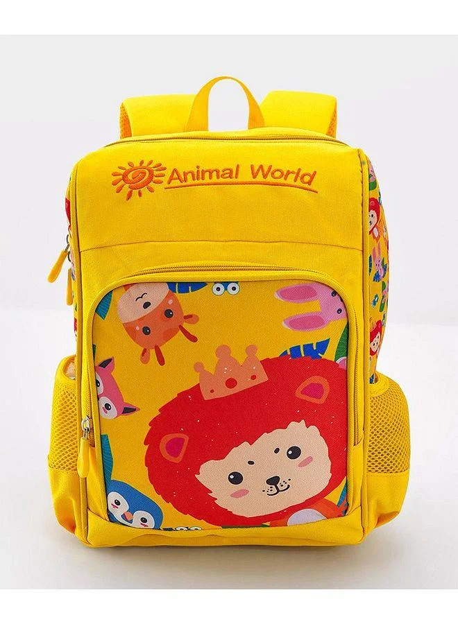 Bonfino Bonfino School Bag, Animal Themed, Dual Bottle Pockets, Chest Buckle Strap, 6 Years+, YYellow 鈥?14 Inches