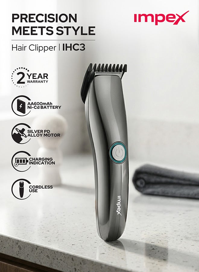 Impex Rechargeable Hair Trimmer Black 18cm - Image 1