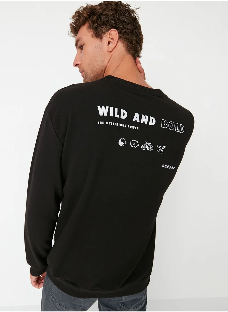 trendyol Back Print Sweatshirt