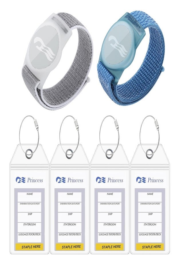 Orisell 2 Packs Princess Cruise Medallion Holder Compatible for Princess Cruise Medallion，5 Pack Cruise Luggage Tag Holder for Princess Cruise Ships (Grey-Blue) - Image 1