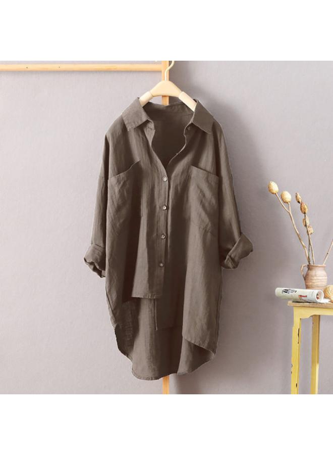VUELO New Casual Style Solid Color Shirt Spring And Autumn New Women's Cardigan Double Pocket Long Sleeve Elegant Top Women's Shirt